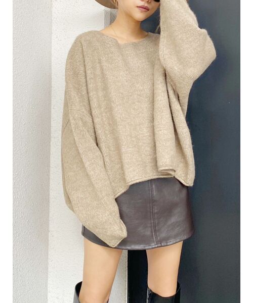 GYDA（ジェイダ）の「カラーグラフィックニット TOPS（ニット/セーター・レディース・アイボリー/ピンク/ミント/ベージュ/マスタード/ブラウン・FREE）」の7枚目の写真