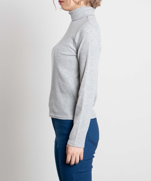 WEGO（ウィゴー）の「WEGO/リブタートルロンT（Tシャツ/カットソー・レディース・ホワイト/ブラック/杢グレー/ホワイト系その他5/ブラック系その他5・FREE）」の18枚目の写真