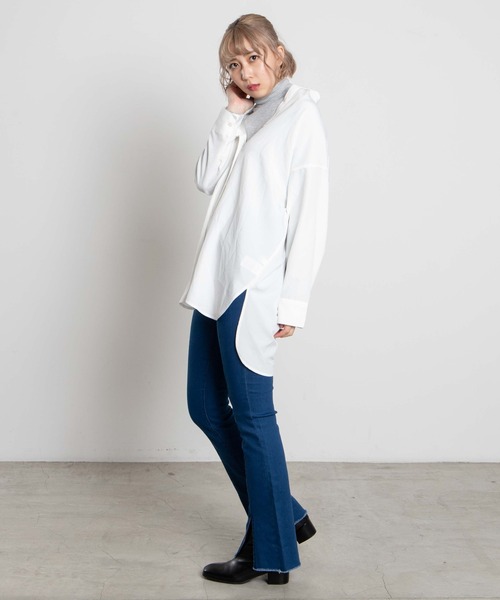 WEGO（ウィゴー）の「WEGO/リブタートルロンT（Tシャツ/カットソー・レディース・ホワイト/ブラック/杢グレー/ホワイト系その他5/ブラック系その他5・FREE）」の12枚目の写真