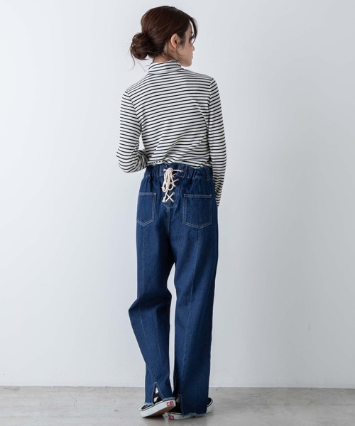 WEGO（ウィゴー）の「WEGO/リブタートルロンT（Tシャツ/カットソー・レディース・ホワイト/ブラック/杢グレー/ホワイト系その他5/ブラック系その他5・FREE）」の22枚目の写真