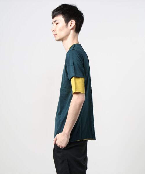 ATTACHMENT（アタッチメント）の「80/2 TIGHT TENSION JERSEY LAYERED TEE（Tシャツ/カットソー・メンズ・ブラック/グレー系その他/ダークグリーン/ライトグレー/ダークブルー・2/3/1/4）」の15枚目の写真