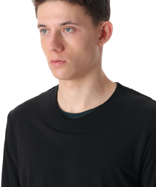 ATTACHMENT（アタッチメント）の「80/2 TIGHT TENSION JERSEY LAYERED TEE（Tシャツ/カットソー・メンズ・ブラック/グレー系その他/ダークグリーン/ライトグレー/ダークブルー・2/3/1/4）」の8枚目の写真