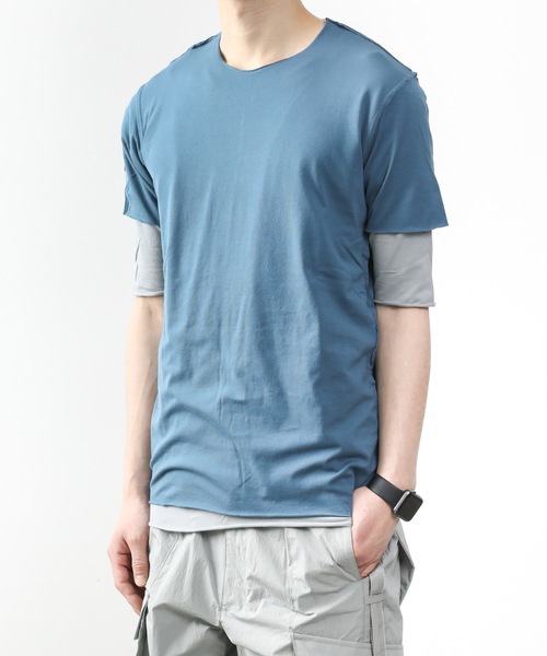 ATTACHMENT（アタッチメント）の「80/2 TIGHT TENSION JERSEY LAYERED TEE（Tシャツ/カットソー・メンズ・ブラック/グレー系その他/ダークグリーン/ライトグレー/ダークブルー・2/3/1/4）」の21枚目の写真