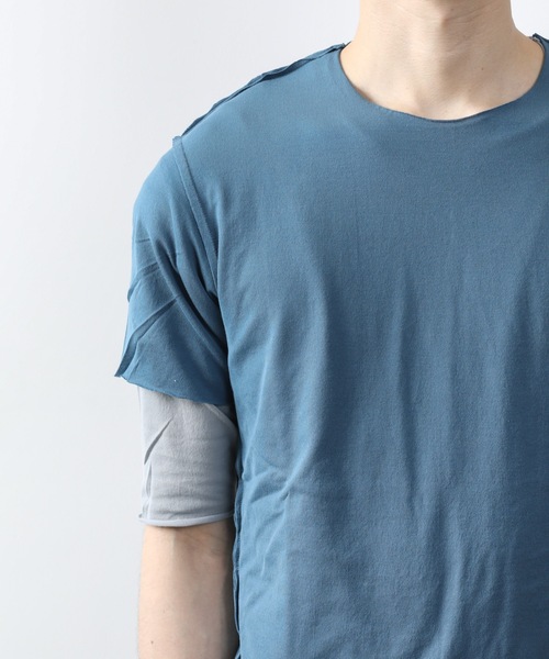 ATTACHMENT（アタッチメント）の「80/2 TIGHT TENSION JERSEY LAYERED TEE（Tシャツ/カットソー・メンズ・ブラック/グレー系その他/ダークグリーン/ライトグレー/ダークブルー・2/3/1/4）」の18枚目の写真