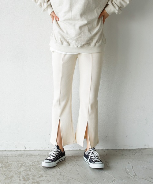 Auntie Rosa Holiday（アンティローザホリデー）の「フロントスリットリブパンツ【セットアップ対応】（その他パンツ・レディース・ナチュラル/グレー/ブラック/モカ/グリーン・FREE/MEDIUM）」の17枚目の写真