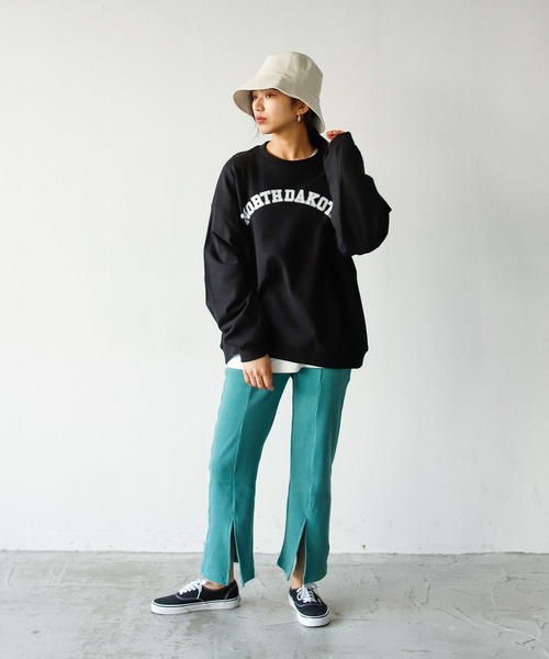 Auntie Rosa Holiday（アンティローザホリデー）の「フロントスリットリブパンツ【セットアップ対応】（その他パンツ・レディース・ナチュラル/グレー/ブラック/モカ/グリーン・FREE/MEDIUM）」の11枚目の写真