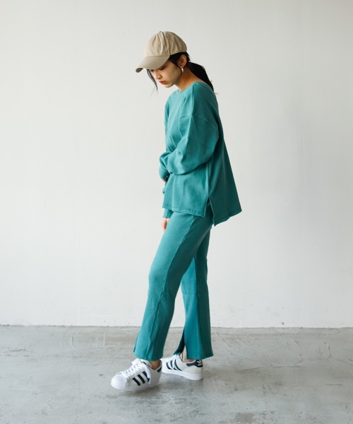 Auntie Rosa Holiday（アンティローザホリデー）の「フロントスリットリブパンツ【セットアップ対応】（その他パンツ・レディース・ナチュラル/グレー/ブラック/モカ/グリーン・FREE/MEDIUM）」の15枚目の写真