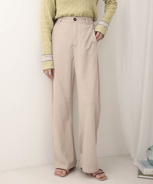 Bab(バブ)の「【WEB限定】ハイウエスト麻ライクストレートパンツ(その他パンツ・レディース・チャコールグレー/カーキ/サンドベージュ・38)」の3枚目の写真