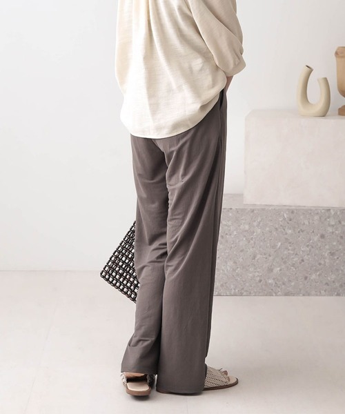 Bab(バブ)の「【WEB限定】ハイウエスト麻ライクストレートパンツ(その他パンツ・レディース・チャコールグレー/カーキ/サンドベージュ・38)」の4枚目の写真