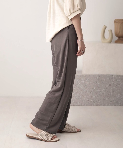 Bab(バブ)の「【WEB限定】ハイウエスト麻ライクストレートパンツ(その他パンツ・レディース・チャコールグレー/カーキ/サンドベージュ・38)」の11枚目の写真