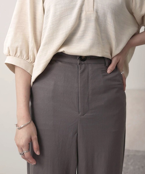 Bab(バブ)の「【WEB限定】ハイウエスト麻ライクストレートパンツ(その他パンツ・レディース・チャコールグレー/カーキ/サンドベージュ・38)」の22枚目の写真