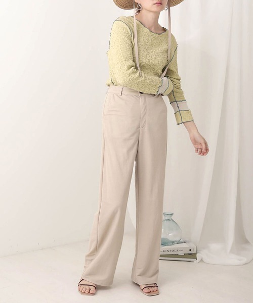 Bab(バブ)の「【WEB限定】ハイウエスト麻ライクストレートパンツ(その他パンツ・レディース・チャコールグレー/カーキ/サンドベージュ・38)」の18枚目の写真