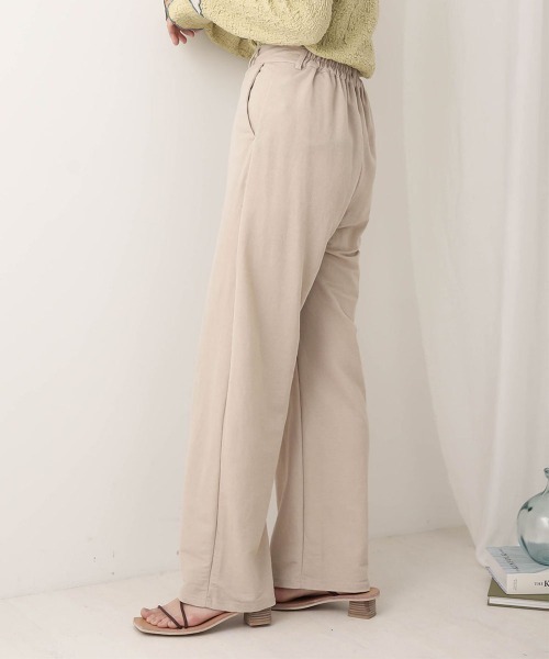 Bab(バブ)の「【WEB限定】ハイウエスト麻ライクストレートパンツ(その他パンツ・レディース・チャコールグレー/カーキ/サンドベージュ・38)」の5枚目の写真