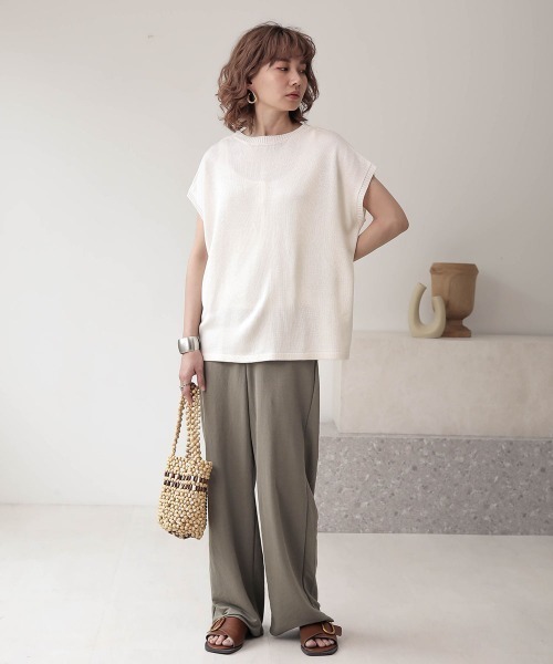 Bab(バブ)の「【WEB限定】ハイウエスト麻ライクストレートパンツ(その他パンツ・レディース・チャコールグレー/カーキ/サンドベージュ・38)」の19枚目の写真