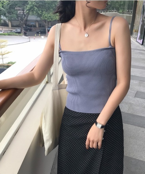 yuue' ( wear )(ユーイ)の「ダブルストラップキャミソール(キャミソール・レディース・ブラック/ブラウン/イエロー/グリーン/ホワイト/ベージュ/グレー・FREE)」の8枚目の写真