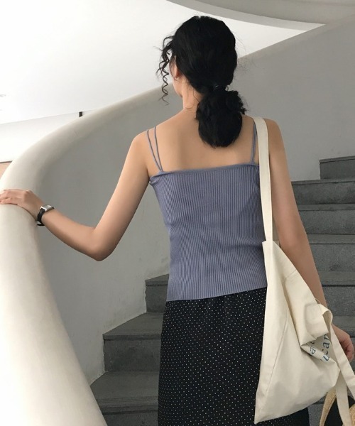 yuue' ( wear )(ユーイ)の「ダブルストラップキャミソール(キャミソール・レディース・ブラック/ブラウン/イエロー/グリーン/ホワイト/ベージュ/グレー・FREE)」の14枚目の写真