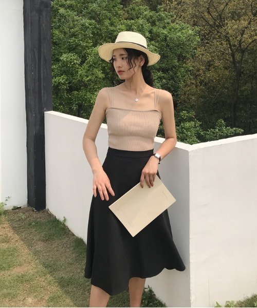 yuue' ( wear )(ユーイ)の「ダブルストラップキャミソール(キャミソール・レディース・ブラック/ブラウン/イエロー/グリーン/ホワイト/ベージュ/グレー・FREE)」の21枚目の写真