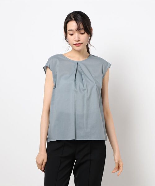 INTERPLANET(インタープラネット)の「TCボイルローンBACKフリルブラウス(シャツ/ブラウス・レディース・ブラック/イエロー/サックスブルー/ライトグレー・FREE)」の3枚目の写真