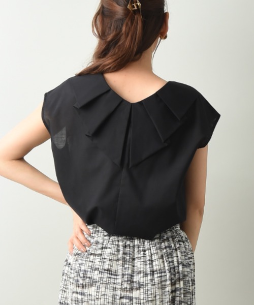 INTERPLANET(インタープラネット)の「TCボイルローンBACKフリルブラウス(シャツ/ブラウス・レディース・ブラック/イエロー/サックスブルー/ライトグレー・FREE)」の12枚目の写真