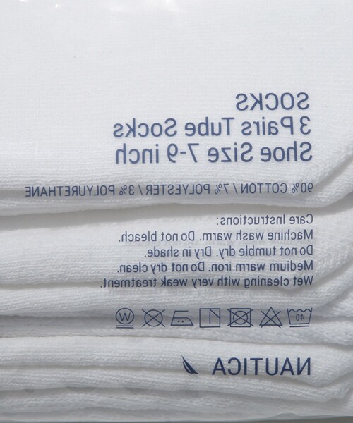 NAUTICA(ノーティカ)の「NAUTICA/ノーティカ 3-Pack Socks/3パックソックス(ソックス/靴下・メンズ・ホワイト・フリ-)」の4枚目の写真