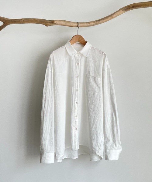 CANAL JEAN（キャナルジーン）の「via j(ヴィアジェイ) コットンオーバーシャツ（シャツ/ブラウス・レディース・ホワイト・ONE SIZE）」の2枚目の写真