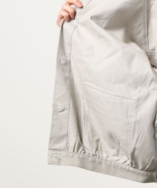 ehka sopo（エヘカソポ）の「配色ワークジャケット（その他アウター・レディース・カーキ/キナリ/グレー・ﾌﾘ-）」の5枚目の写真