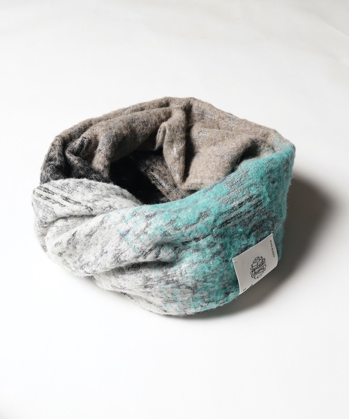 bedsidedrama（ベットサイドドラマ）の「2021秋冬 Winter Sky Snood（ネックウォーマー/スヌード・レディース・オレンジ系その他/グリーン系その他・1）」の2枚目の写真