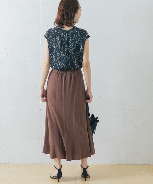 URBAN RESEARCH ROSSO（アーバンリサーチロッソ）の「ラインアートプリントフレンチブラウス（シャツ/ブラウス・レディース・ネイビー/ブラウン/オフホワイト・FREE）」の8枚目の写真