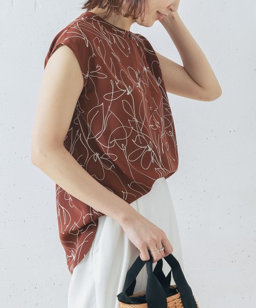 URBAN RESEARCH ROSSO（アーバンリサーチロッソ）の「ラインアートプリントフレンチブラウス（シャツ/ブラウス・レディース・ネイビー/ブラウン/オフホワイト・FREE）」の14枚目の写真