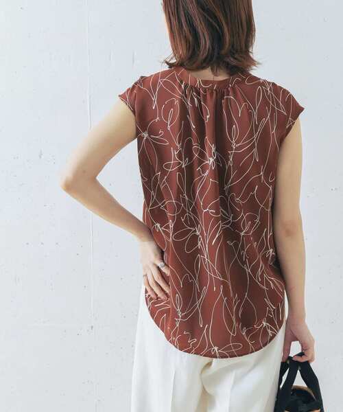 URBAN RESEARCH ROSSO - アーバンリサーチ ロッソ　ラインアートプリントフレンチブラウス URBAN RESEARCH ROSSO WOMEN（アーバンリサーチ ロッソ）の