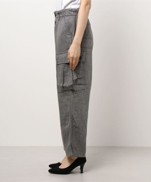 CUBE SUGAR(キューブシュガー)の「スラブツイル ボタンフロント カーゴパンツ(カーゴパンツ・レディース・チャコールグレー/パープル/イエロー・S/M)」の19枚目の写真