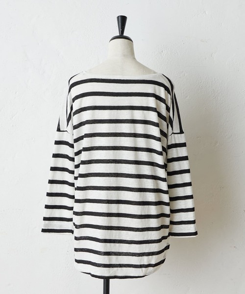 BEARDSLEY(ビアズリー)の「リネンボーダーカットソー(Tシャツ/カットソー・レディース・ブラック/ホワイト・FREE)」の9枚目の写真