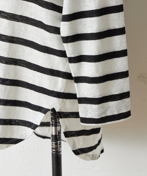 BEARDSLEY(ビアズリー)の「リネンボーダーカットソー(Tシャツ/カットソー・レディース・ブラック/ホワイト・FREE)」の15枚目の写真