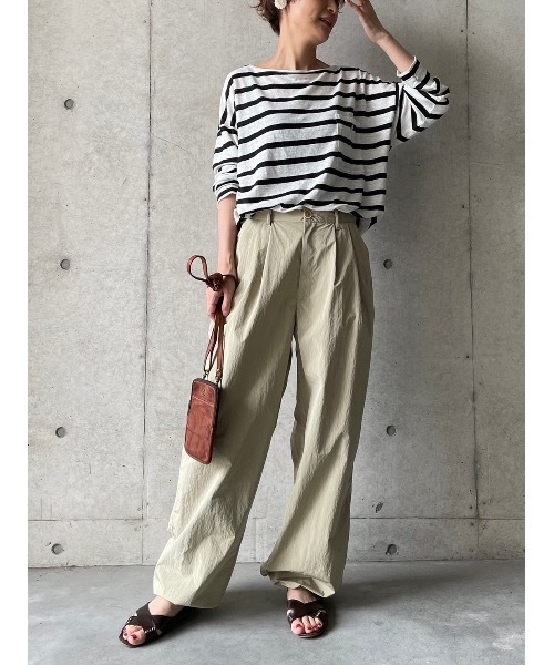 BEARDSLEY(ビアズリー)の「リネンボーダーカットソー(Tシャツ/カットソー・レディース・ブラック/ホワイト・FREE)」の22枚目の写真