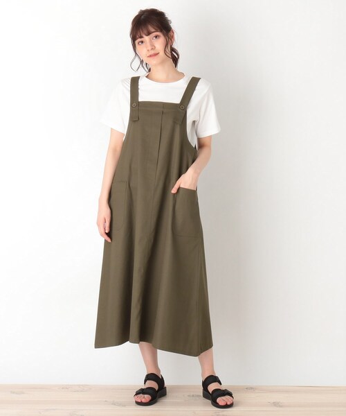 Cutie Blonde（キューティーブロンド）の「◆【S-L】ワークジャンパースカート（スカート・レディース・ブラック/ベージュ/カーキ・03/01/02）」の3枚目の写真