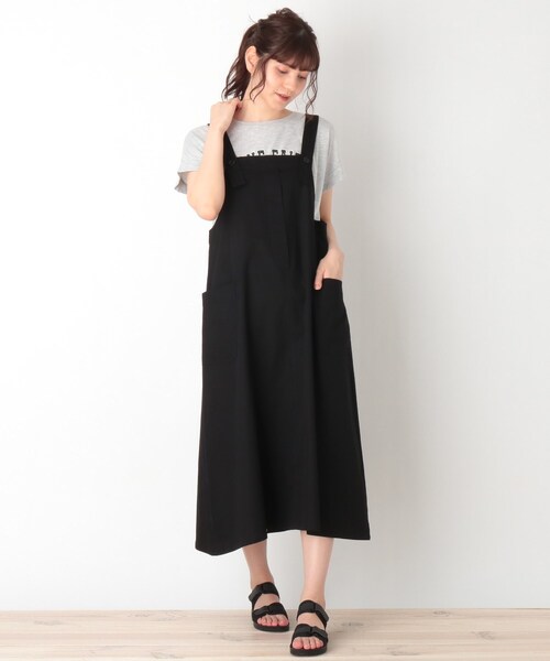 Cutie Blonde（キューティーブロンド）の「◆【S-L】ワークジャンパースカート（スカート・レディース・ブラック/ベージュ/カーキ・03/01/02）」の2枚目の写真