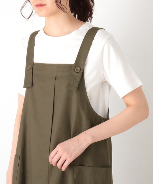 Cutie Blonde（キューティーブロンド）の「◆【S-L】ワークジャンパースカート（スカート・レディース・ブラック/ベージュ/カーキ・03/01/02）」の4枚目の写真