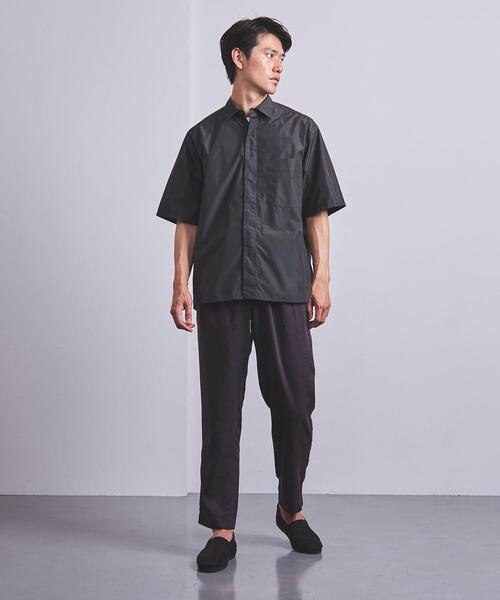 UNITED ARROWS（ユナイテッドアローズ）の「＜UNITED ARROWS＞ コットン/ポリエステル ポプリン フロントフライ ショートスリーブ（シャツ/ブラウス・メンズ・オフホワイト/ダークグレー・SMALL/MEDIUM/LARGE/X-LARGE）」の6枚目の写真