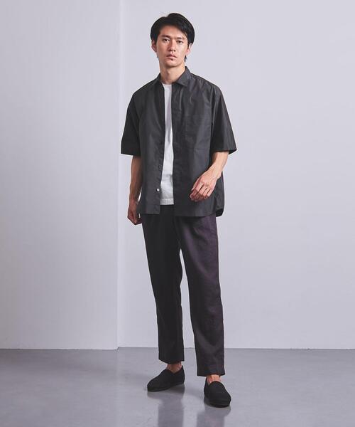 UNITED ARROWS（ユナイテッドアローズ）の「＜UNITED ARROWS＞ コットン/ポリエステル ポプリン フロントフライ ショートスリーブ（シャツ/ブラウス・メンズ・オフホワイト/ダークグレー・SMALL/MEDIUM/LARGE/X-LARGE）」の7枚目の写真