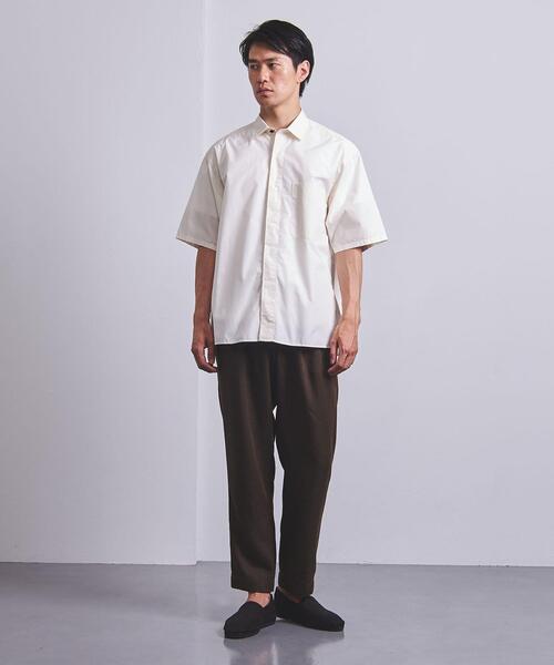 UNITED ARROWS（ユナイテッドアローズ）の「＜UNITED ARROWS＞ コットン/ポリエステル ポプリン フロントフライ ショートスリーブ（シャツ/ブラウス・メンズ・オフホワイト/ダークグレー・SMALL/MEDIUM/LARGE/X-LARGE）」の9枚目の写真