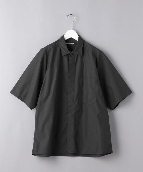 UNITED ARROWS（ユナイテッドアローズ）の「＜UNITED ARROWS＞ コットン/ポリエステル ポプリン フロントフライ ショートスリーブ（シャツ/ブラウス・メンズ・オフホワイト/ダークグレー・SMALL/MEDIUM/LARGE/X-LARGE）」の10枚目の写真