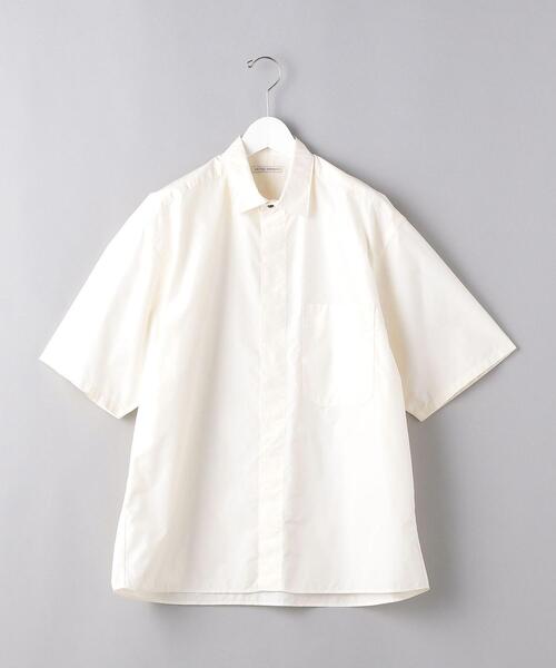UNITED ARROWS（ユナイテッドアローズ）の「＜UNITED ARROWS＞ コットン/ポリエステル ポプリン フロントフライ ショートスリーブ（シャツ/ブラウス・メンズ・オフホワイト/ダークグレー・SMALL/MEDIUM/LARGE/X-LARGE）」の17枚目の写真