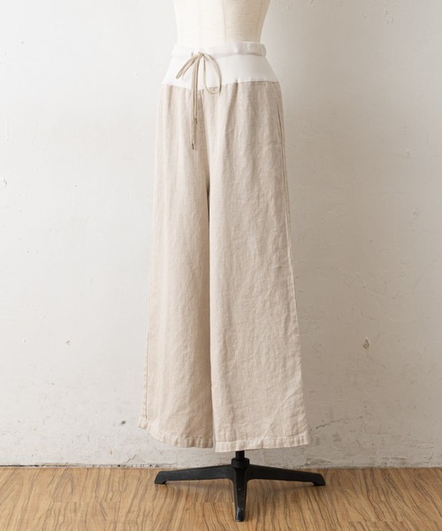 BEARDSLEY（ビアズリー）の「リネンツイルパンツ（その他パンツ・レディース・ベージュ/ネイビー・FREE）」の6枚目の写真