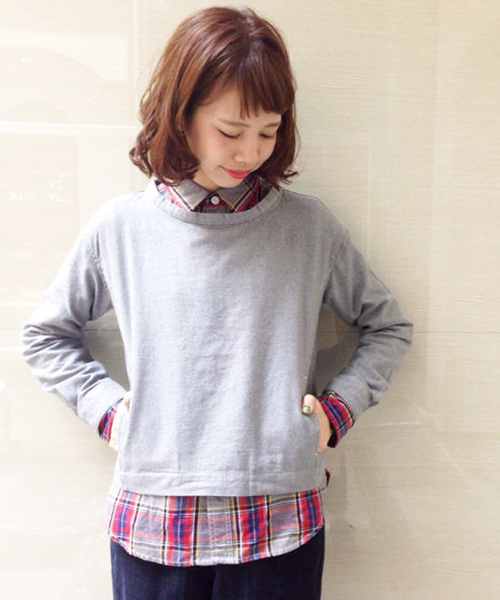 Kastane(カスタネ)の「【Kastane】無地シャツプルオーバー(シャツ/ブラウス・レディース・グレー/ホワイト・FREE)」の1枚目の写真