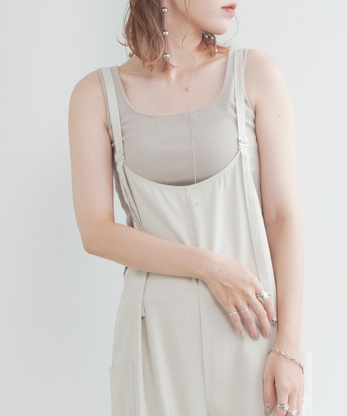 Lull(ルル)の「【Lull / ルル】2wayリブタンクトップ(タンクトップ・レディース・ベージュ/ブラック/ホワイト・ONESIZE)」の1枚目の写真