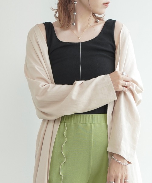 Lull(ルル)の「【Lull / ルル】2wayリブタンクトップ(タンクトップ・レディース・ベージュ/ブラック/ホワイト・ONESIZE)」の3枚目の写真