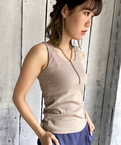 Lull(ルル)の「【Lull / ルル】2wayリブタンクトップ(タンクトップ・レディース・ベージュ/ブラック/ホワイト・ONESIZE)」の5枚目の写真