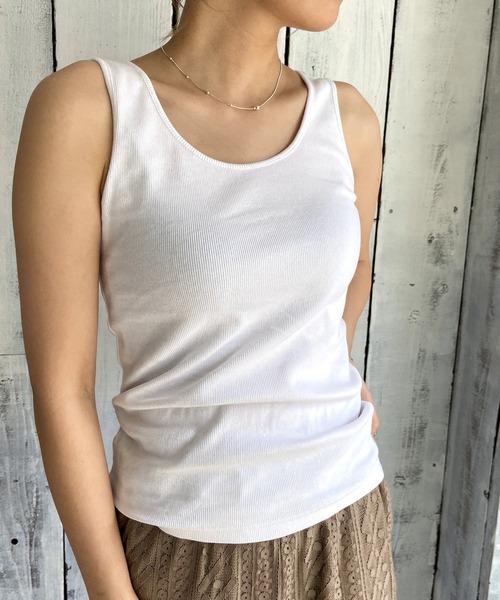 Lull(ルル)の「【Lull / ルル】2wayリブタンクトップ(タンクトップ・レディース・ベージュ/ブラック/ホワイト・ONESIZE)」の21枚目の写真