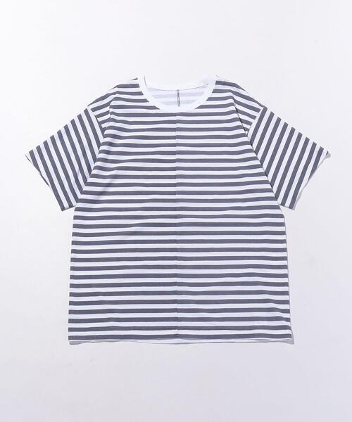 ETHOS(エトス)の「<ETHOS(エトス)> ETC BORDER/Tシャツ(Tシャツ/カットソー・メンズ・ベージュ/ダークグレー・MEDIUM/LARGE)」の2枚目の写真