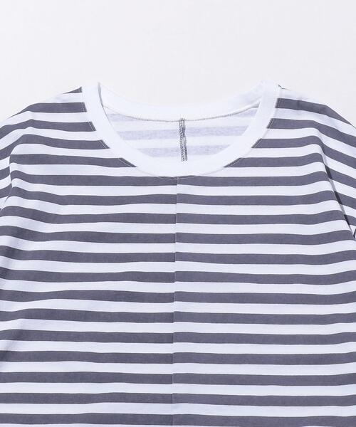 ETHOS(エトス)の「<ETHOS(エトス)> ETC BORDER/Tシャツ(Tシャツ/カットソー・メンズ・ベージュ/ダークグレー・MEDIUM/LARGE)」の4枚目の写真